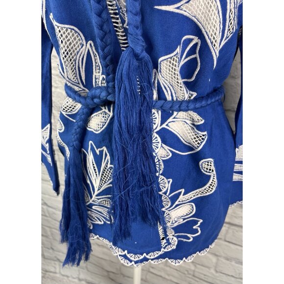 JOHNNY WAS JADE Women's Blue Divine Oasis Jodie Easy Eyelet Jacket NWT XS - Picture 3 of 8